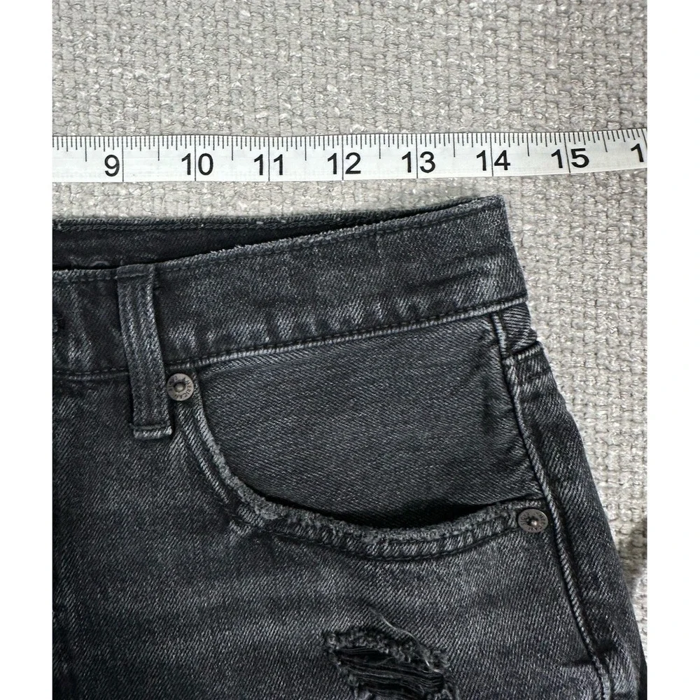 American Eagle Jean Shorts Womens‎ 6 Black Distressed Highest Rise 90s Boyfriend